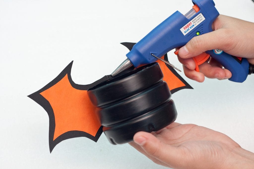 Halloween DIY Craft: Trick or Treat Basket Step 7 Glue the wings to the body.
