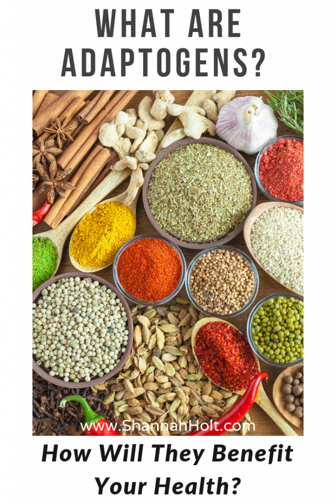 Variety of adaptogenic herbs. What are adaptogens? How will they benefit your health? 